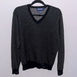 Polo Golf Ralph Lauren Men’s Sweater Cashmere Silk V-neck Black Size Large